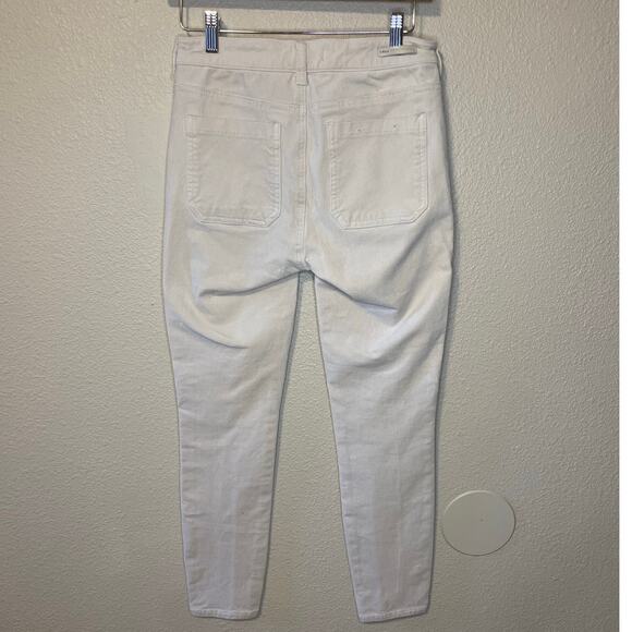 Pilcro by Anthropologie High-Rise Skinny Ivory Corduroy Pants Size 27 Minimalist - Picture 4 of 14